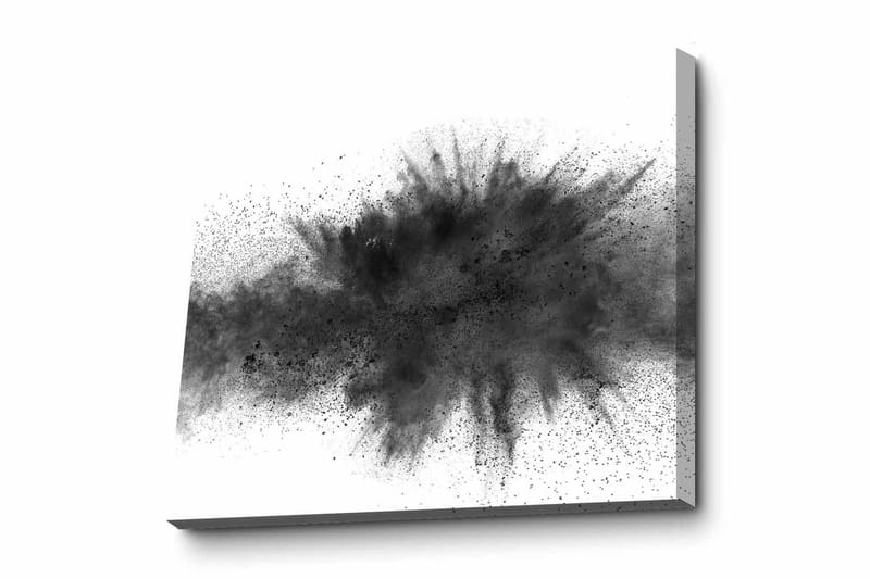 Lærredsbillede - Abstrakt eksplosion af sort blæk, Sort / Grå