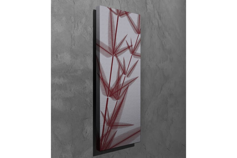 Lærredsbillede - Abstrakt komposition af stiliserede planteformer i rød nuance - Rød / Grå - Boligtilbehør - Billeder & kunst - Billeder på lærred