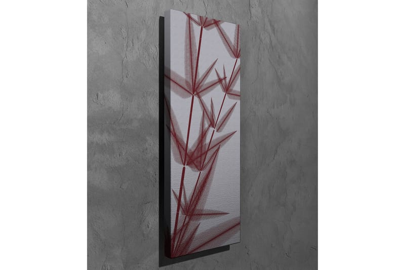 Lærredsbillede - Abstrakt komposition af stiliserede planteformer i rød nuance - Rød / Grå - Boligtilbehør - Billeder & kunst - Billeder på lærred