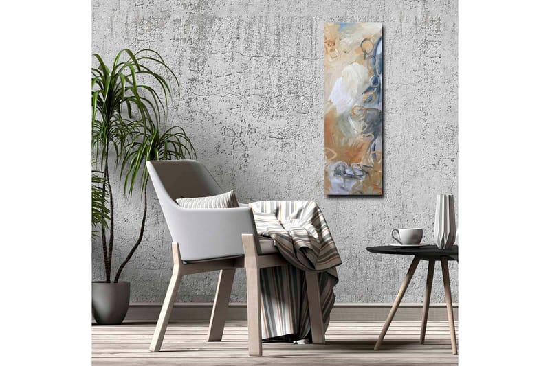 Lærredsbillede - Abstrakt komposition med bløde former og nuancer - Lysegrå / Beige / Blå - Boligtilbehør - Billeder & kunst - Billeder på lærred