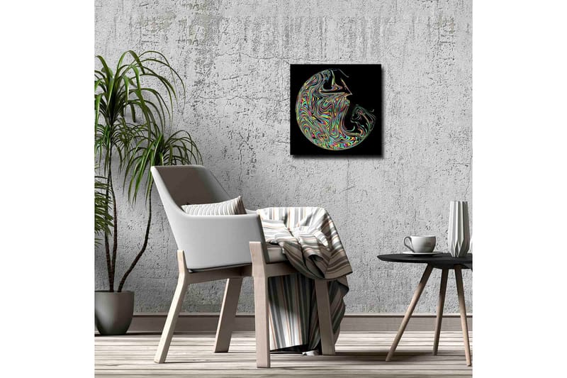 Lærredsbillede - Abstrakt komposition med farverige gynger - Lilla / Grøn / Gul - Boligtilbehør - Billeder & kunst - Billeder på lærred