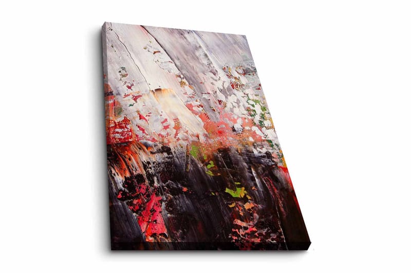 Lærredsbillede - Abstrakt komposition med kraftfulde farvekontraster, Rød / Sort / Hvid