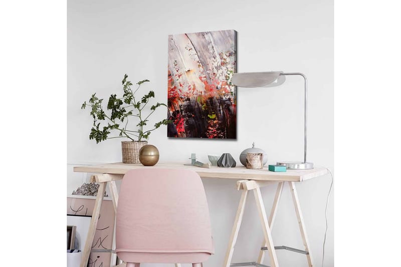 Lærredsbillede - Abstrakt komposition med kraftfulde farvekontraster - Rød / Sort / Hvid - Boligtilbehør - Billeder & kunst - Billeder på lærred