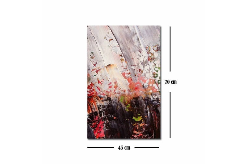 Lærredsbillede - Abstrakt komposition med kraftfulde farvekontraster - Rød / Sort / Hvid - Boligtilbehør - Billeder & kunst - Billeder på lærred