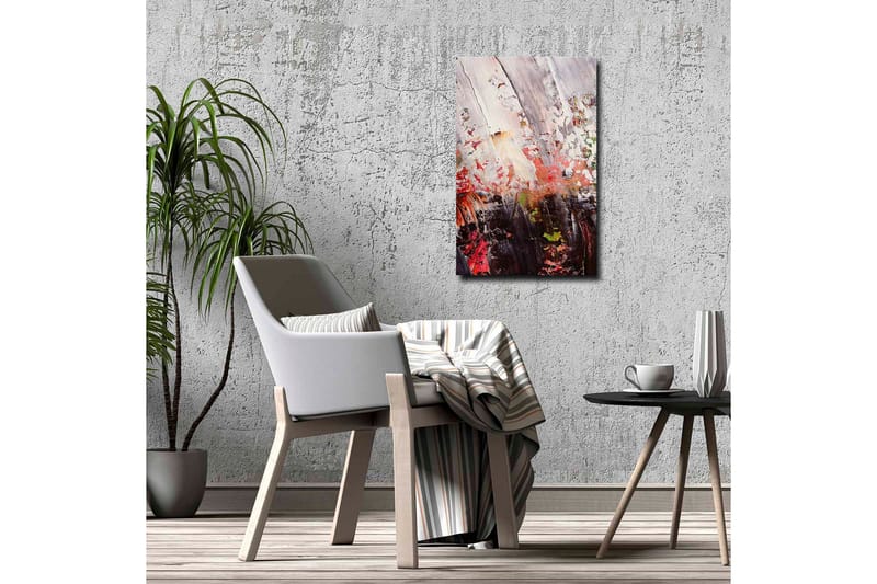 Lærredsbillede - Abstrakt komposition med kraftfulde farvekontraster - Rød / Sort / Hvid - Boligtilbehør - Billeder & kunst - Billeder på lærred