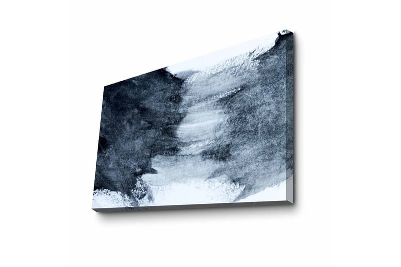 Lærredsbillede - Abstrakt komposition med mørke og lyse nuancer, Mørkeblå / Hvid / Grå