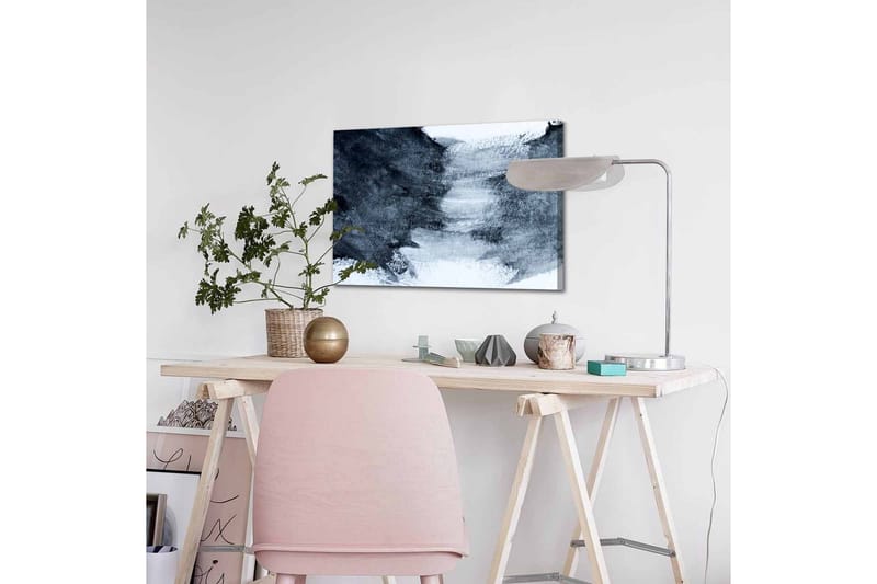 Lærredsbillede - Abstrakt komposition med mørke og lyse nuancer - Mørkeblå / Hvid / Grå - Boligtilbehør - Billeder & kunst - Billeder på lærred