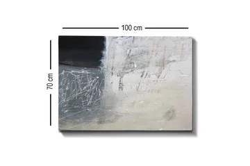 Lærredsbillede - Abstrakt komposition med sorte og hvide elementer - Sort / Hvid / Grå - Boligtilbehør - Billeder & kunst - Billeder på lærred