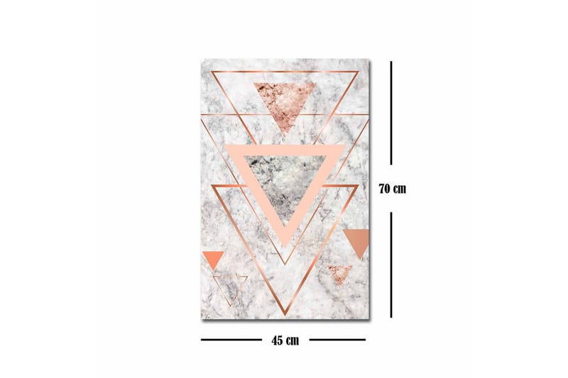 Lærredsbillede - Abstrakt komposition med trekanter i forskellige nuancer - Marmor Hvid / Kobber / Grå - Boligtilbehør - Billeder & kunst - Billeder på lærred