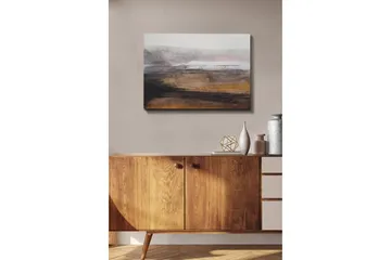 Lærredsbillede - Abstrakt landskab med bløde overgange mellem jordfarver og gråtoner - Grå / Brun / Beige - Boligtilbehør - Billeder & kunst - Billeder på lærred