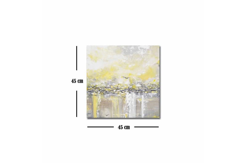 Lærredsbillede - Abstrakt landskab med klare nuancer af gul og grå - Gul / Grå - Boligtilbehør - Billeder & kunst - Billeder på lærred