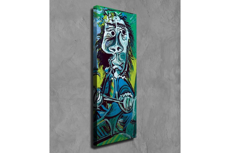 Lærredsbillede - Abstrakt portræt af en mand med instrumenter - Grøn / Blå / Sort - Boligtilbehør - Billeder & kunst - Billeder på lærred