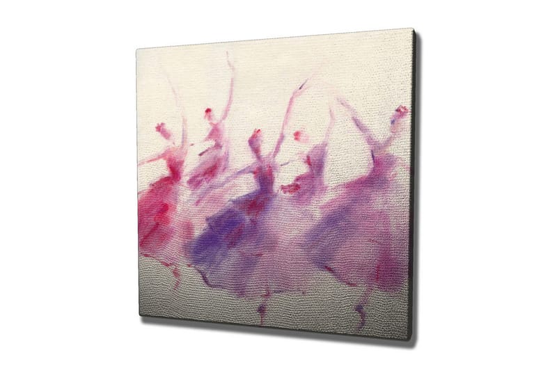 Lærredsbillede - Dansende silhuetter i bløde pastelfarver, Lilla / Lyserød / Hvid