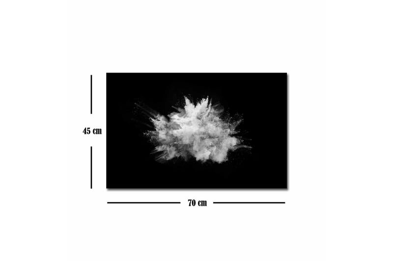 Lærredsbillede - Dramatisk sky af pulver eksploderer mod en sort baggrund - Hvid / Sort - Boligtilbehør - Billeder & kunst - Billeder på lærred