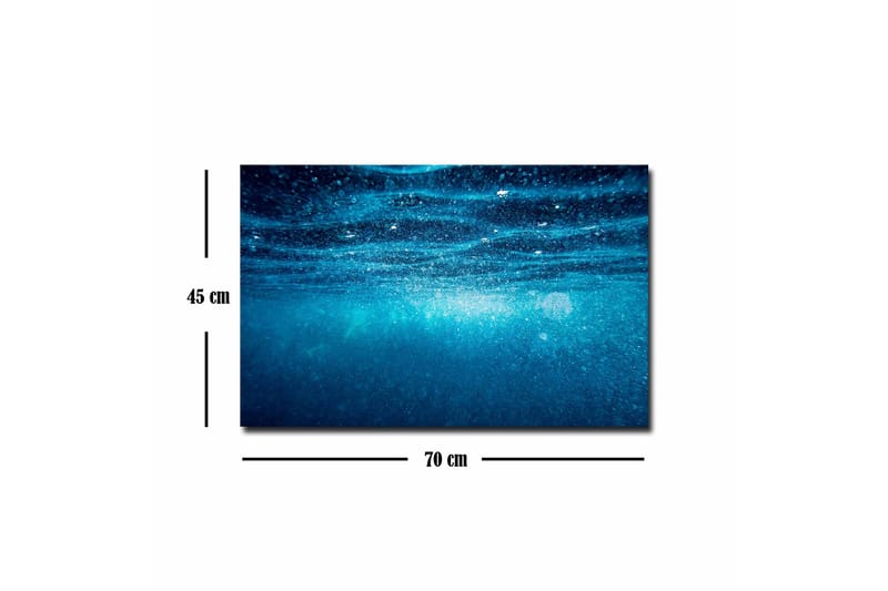 Lærredsbillede - Dybblåt havvand med lysrefleksioner - Mørkeblå / Turkis - Boligtilbehør - Billeder & kunst - Billeder på lærred