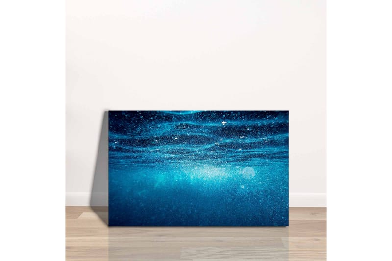 Lærredsbillede - Dybblåt havvand med lysrefleksioner - Mørkeblå / Turkis - Boligtilbehør - Billeder & kunst - Billeder på lærred