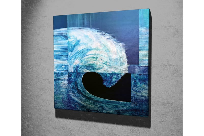 Lærredsbillede - Dynamisk bølge i forskellige blå nuancer - Mørkeblå / Lyseblå / Turkis - Boligtilbehør - Billeder & kunst - Billeder på lærred