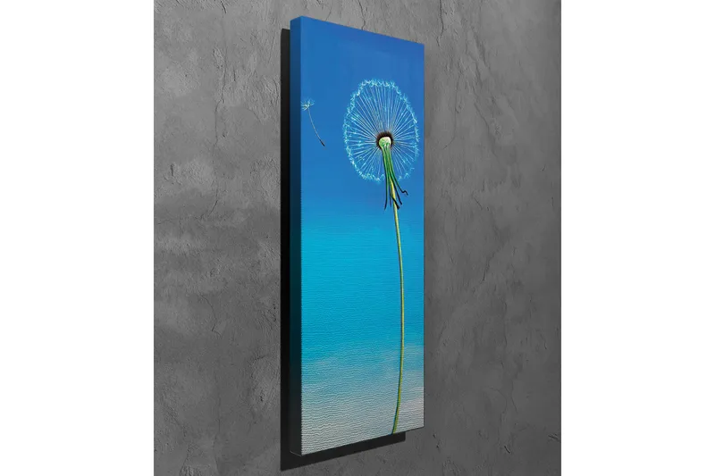 Lærredsbillede - Følfod med blå baggrund - Blå / Grøn / Hvid - Boligtilbehør - Billeder & kunst - Billeder på lærred