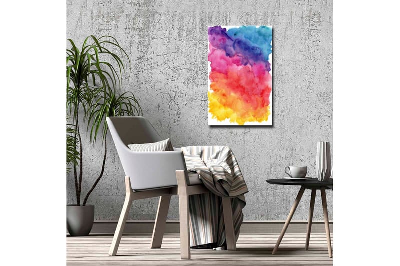 Lærredsbillede - Farverig abstrakt komposition med bløde overgange - Lilla / Lyserød / Gul - Boligtilbehør - Billeder & kunst - Billeder på lærred