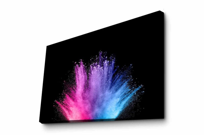 Lærredsbillede - Farverig eksplosion af pulvermaling - Lyserød / Blå / Lilla - Boligtilbehør - Billeder & kunst - Billeder på lærred