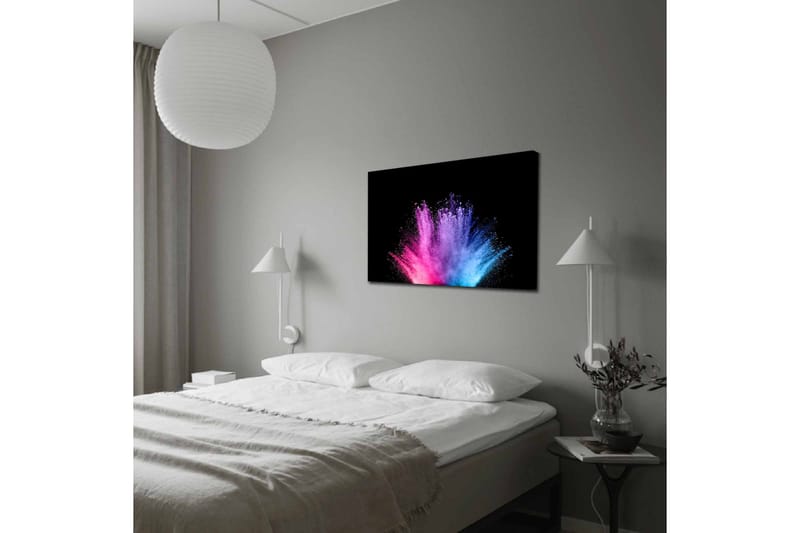 Lærredsbillede - Farverig eksplosion af pulvermaling - Lyserød / Blå / Lilla - Boligtilbehør - Billeder & kunst - Billeder på lærred