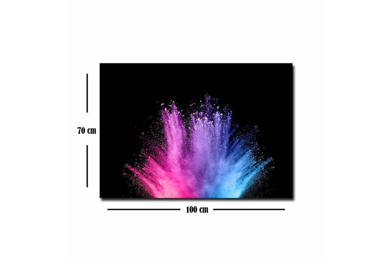 Lærredsbillede - Farverig eksplosion af pulvermaling - Lyserød / Blå / Lilla - Boligtilbehør - Billeder & kunst - Billeder på lærred