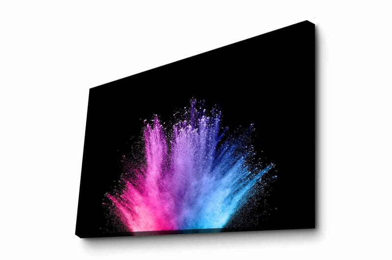 Lærredsbillede - Farverig eksplosion af pulvermaling, Lyserød / Blå / Lilla
