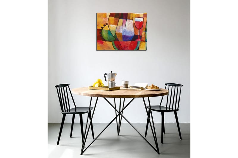 Lærredsbillede - Farverig stilhed med glas og frugter - Grøn / Rød / Lilla - Boligtilbehør - Billeder & kunst - Billeder på lærred