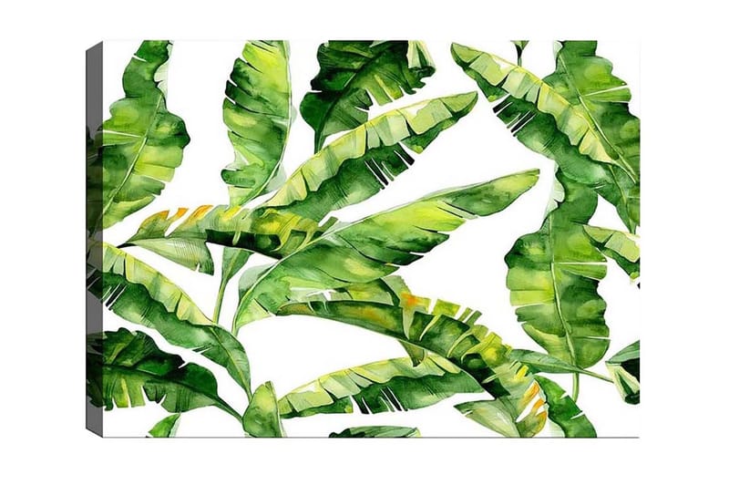 Lærredsbillede - Frodigt løv med tropiske planter, Mørkegrøn / Lysegrøn / Gulgrøn