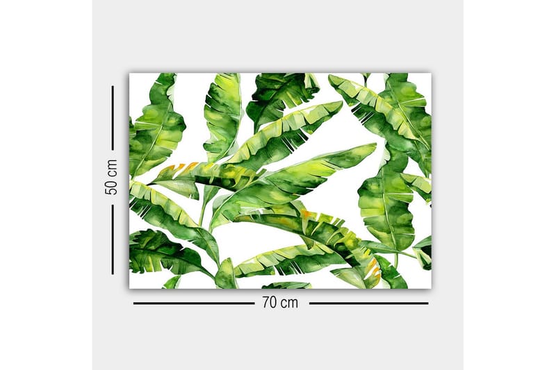 Lærredsbillede - Frodigt løv med tropiske planter - Mørkegrøn / Lysegrøn / Gulgrøn - Boligtilbehør - Billeder & kunst - Billeder på lærred