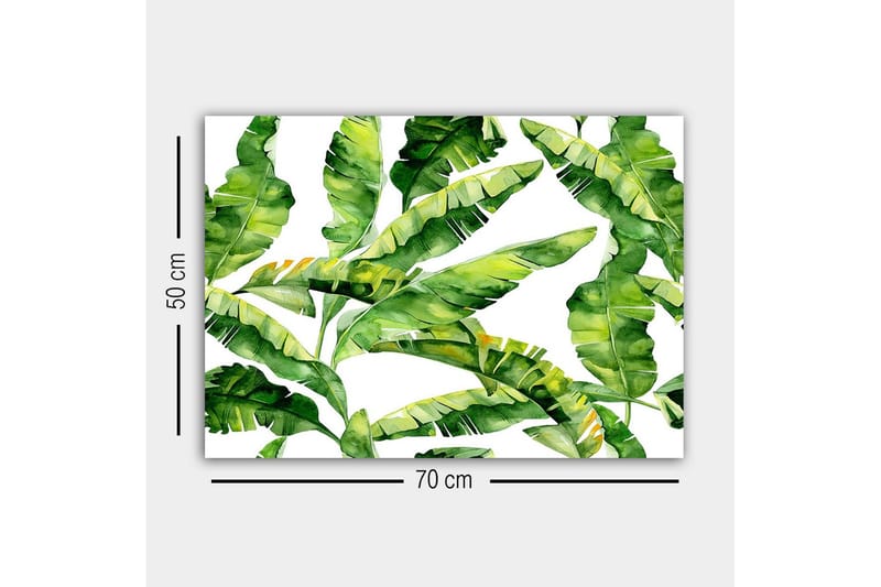 Lærredsbillede - Frodigt løv med tropiske planter - Mørkegrøn / Lysegrøn / Gulgrøn - Boligtilbehør - Billeder & kunst - Billeder på lærred