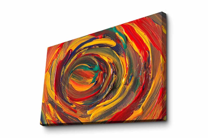 Lærredsbillede - Hvirvlende farver i en dynamisk spiralform, Rød / Gul / Grøn