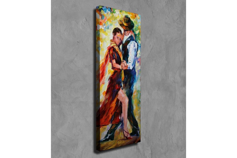 Lærredsbillede - Lidenskabelig dans mellem to mennesker - Rød / Blå / Gul - Boligtilbehør - Billeder & kunst - Billeder på lærred