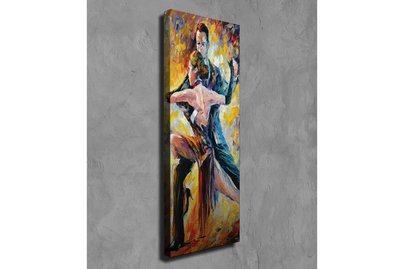 Lærredsbillede - Lidenskabelig tango mellem to dansere - Rød / Gul / Sort - Boligtilbehør - Billeder & kunst - Billeder på lærred