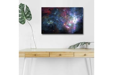 Lærredsbillede med LED-belysning - Farverig galakse med stjerner og tåger - Blå / Lilla / Rød - Boligtilbehør - Billeder & kunst - Billeder på lærred