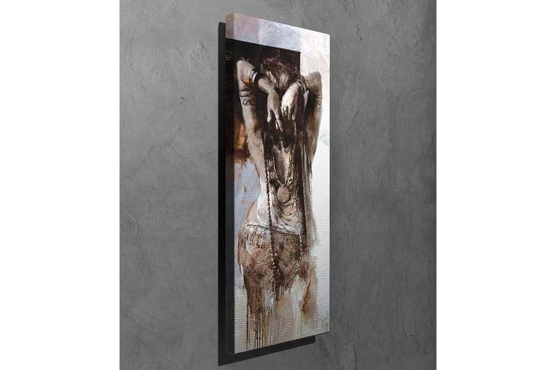 Lærredsbillede - Sensuel kvinde med opsat hår i en abstrakt komposition - Brun / Beige / Hvid - Boligtilbehør - Billeder & kunst - Billeder på lærred