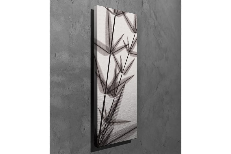 Lærredsbillede - Silhuet af bambusskud i sort-hvid - Sort / Grå / Hvid - Boligtilbehør - Billeder & kunst - Billeder på lærred