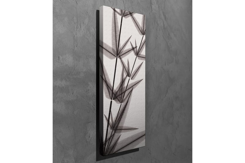 Lærredsbillede - Silhuet af bambusskud i sort-hvid - Sort / Grå / Hvid - Boligtilbehør - Billeder & kunst - Billeder på lærred