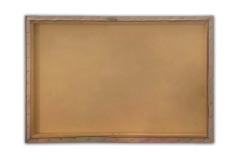 Lærredsbillede - Smuk søudsigt med farverige huse ved kysten og majestætiske bjerge i baggrunden - Blå / Grøn / Gul - Boligtilbehør - Billeder & kunst - Billeder på lærred