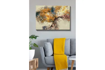 Lærredsbillede - Smuk trækrone med gyldent løv - Guld / Brun / Blå - Boligtilbehør - Billeder & kunst - Billeder på lærred