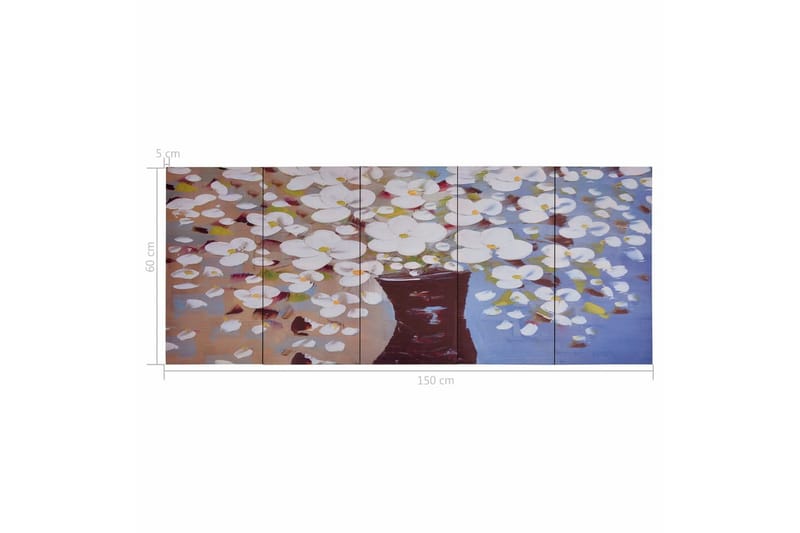Lærredsprint Blomster I Vase 150X60 cm Flerfarvet - Boligtilbehør - Billeder & kunst - Billeder på lærred