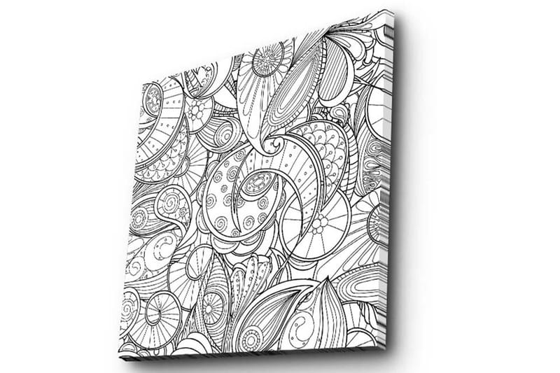 Lærredstryk 45x45 cm - Indviklet mønster af skaller og spiraler - Sort / Hvid - Boligtilbehør - Billeder & kunst - Billeder på lærred