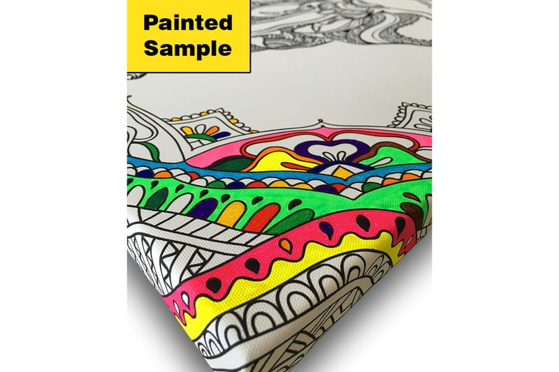 Lærredstryk 45x45 cm - Indviklet mønster med geometriske former og linjer - Sort / Hvid - Boligtilbehør - Billeder & kunst - Billeder på lærred