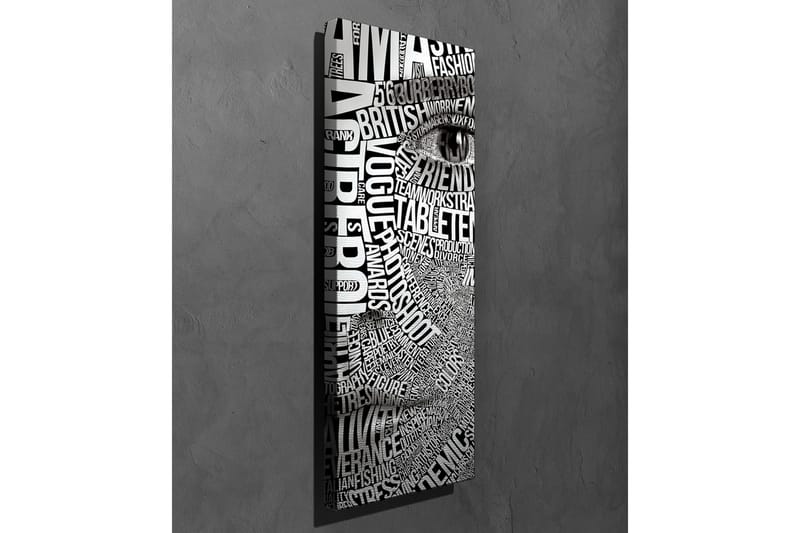 Lærredstryk - Abstrakt komposition af tekst og øjemotiv - Sort / Hvid - Boligtilbehør - Billeder & kunst - Billeder på lærred