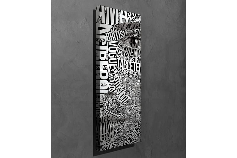 Lærredstryk - Abstrakt komposition af tekst og øjemotiv - Sort / Hvid - Boligtilbehør - Billeder & kunst - Billeder på lærred