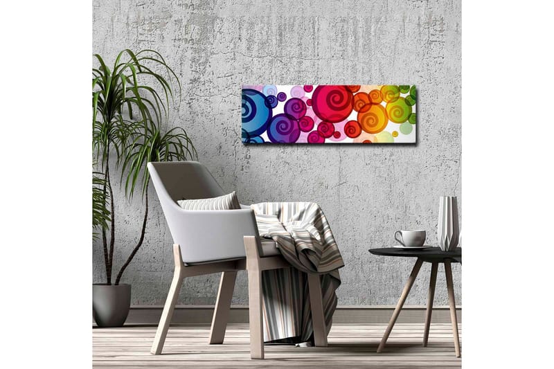Lærredstryk - Farverige spiraler i forskellige størrelser - Rød / Grøn / Blå - Boligtilbehør - Billeder & kunst - Billeder på lærred
