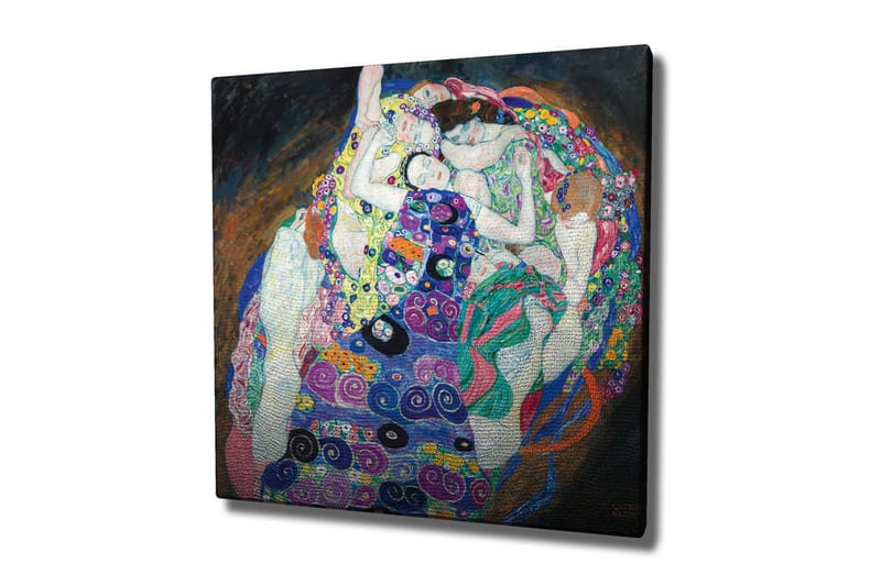 Lærredstryk - Intim fællesskab mellem flere kvinder i en farverig omfavnelse, Grøn / Lilla / Lyserød