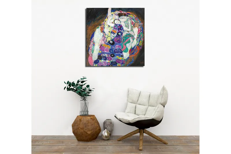 Lærredstryk - Intim fællesskab mellem flere kvinder i en farverig omfavnelse - Grøn / Lilla / Lyserød - Boligtilbehør - Billeder & kunst - Billeder på lærred