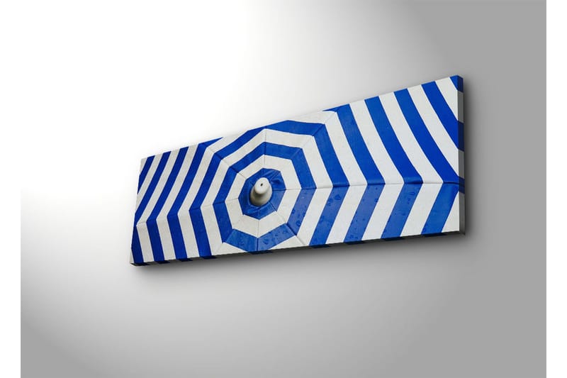 Lærredstryk med LED-belysning 30x90 cm - Abstrakt komposition med blå og hvide striber - Blå / Hvid - Boligtilbehør - Billeder & kunst - Billeder på lærred