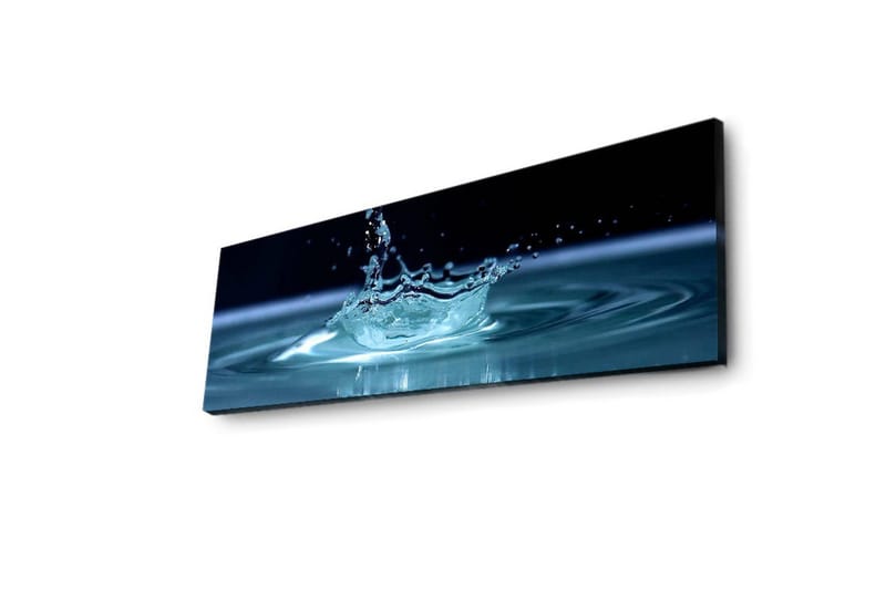 Lærredstryk med LED-belysning 30x90 cm - Vandstænk, der skaber en elegant krusning på overfladen - Blå / Turkis - Boligtilbehør - Billeder & kunst - Billeder på lærred